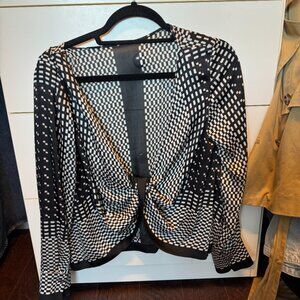 Club Monaco Silk Gray Open Back Blouse size small